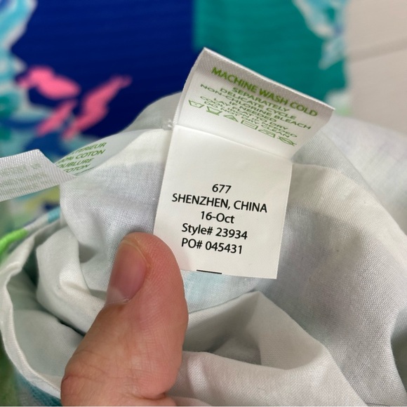 Lilly Pulitzer Pearl Shift Dress Brilliant Blue Wade and Sea Size 6 - Picture 10 of 10